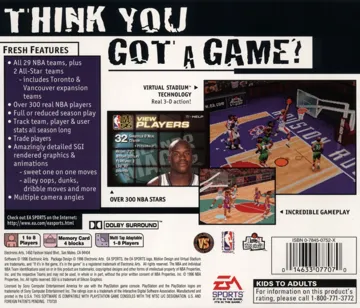 NBA Live 96 (US) box cover back